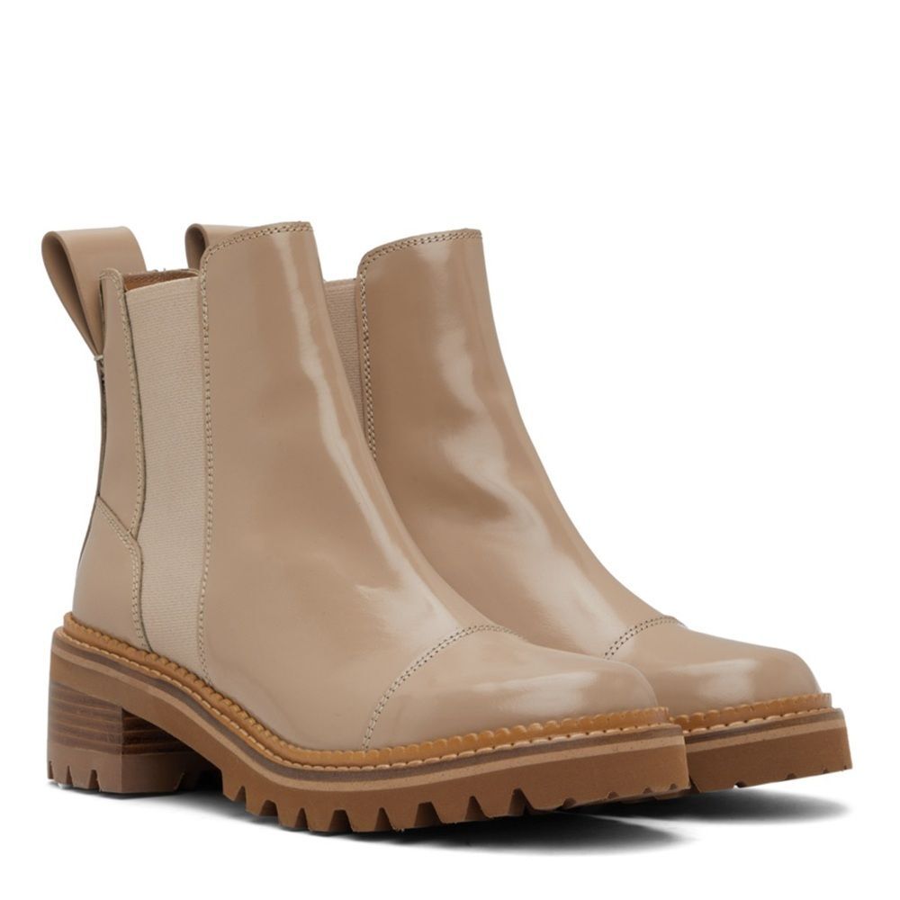 See by Chloé Mallory Chelsea Boots in Beige, New, Size 39